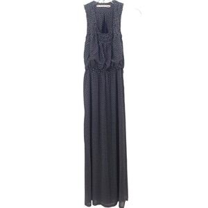 Chelsea‎ & Violet Navy Heart Print Sleeveless Feminine Summer Maxi Dress XS